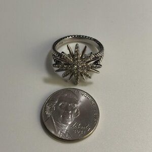 David Yurman Silver Starburst Ring sz7